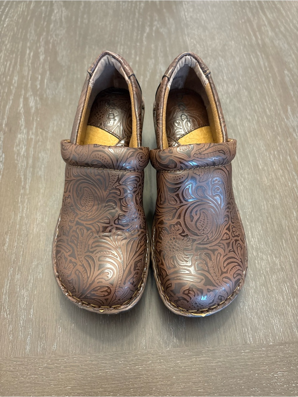b.o.c. by Born Brown Embossed Slip-On Clogs